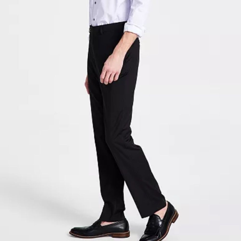Calvin Klein Men’s Slim Fit Performance Dress Pants Black NEW Tapered Leg 40x30